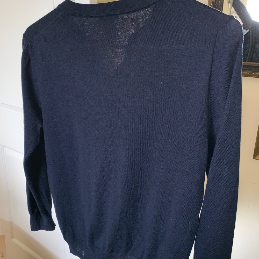 SOLD J Crew Navy Bouquet Cardigan Sweater S - Picture 3 of 6